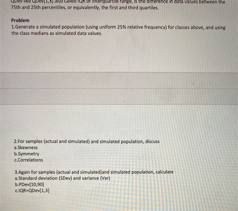 Problem 1 Skewness, Symmetry, Correlation and | Chegg.com