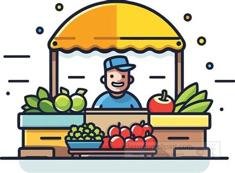 Grocery Clipart-seller of vegetables outdoor market