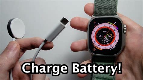 How to Charge Apple Watch Ultra / Series 8 & Check Battery % - YouTube