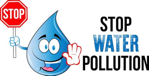 Premium Vector | Stop Water Pollution banner with cartoon water drop