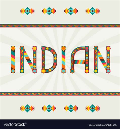 Indian design word with ornament Royalty Free Vector Image