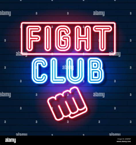 Fight Club Logo Neon Sign Vector Illustration. Neon Banner, Night ...