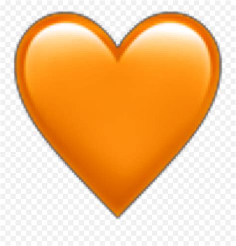 Orange Heart Emoji Emoticon Transparent - Orange Heart Emoji Transparent Background,Heart Emoji ...