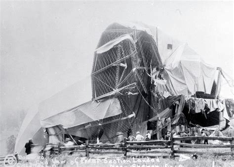 Crash of USS Shenandoah (ZR-1), 3 September 1925. Wreckage of the airship's forward section ...