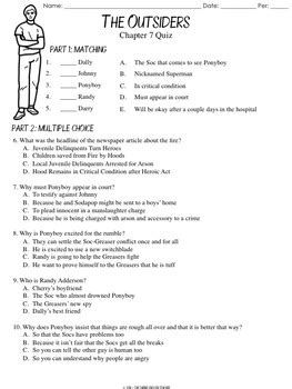 Outsiders Chapter 7 Quiz by The Daring English Teacher | TPT