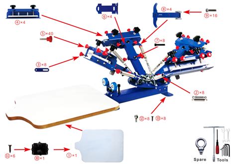 Manual 4 Color Screen Printing Press