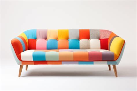 Premium AI Image | a colorful couch with pillows on it