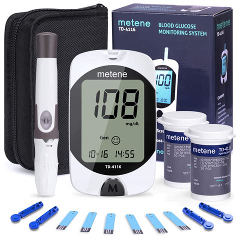 Metene TD-4116 Diabetes Testing Kit, 50 Glucometer Strips, 50 Lancets ...