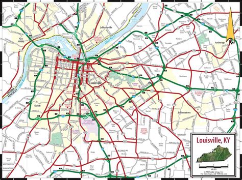 Louisville county map - Louisville KY county map (Kentucky USA)