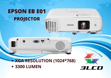 EB E01 Epson Projector, LCD, Brightness: 3300 Lumens at Rs 25000 in Bengaluru