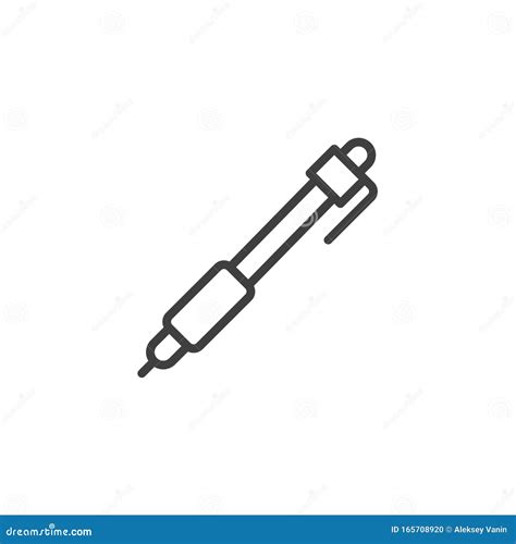 Mechanical Pencil Line Icon Stock Vector - Illustration of write ...