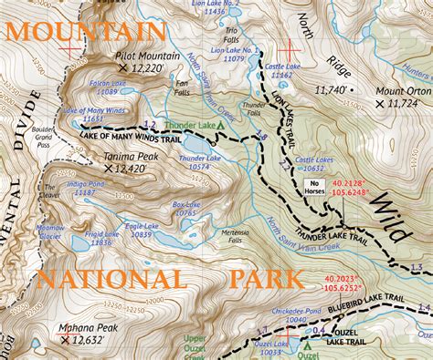 Rocky Mountain National Park Hiking Map - Outdoor Trail Maps