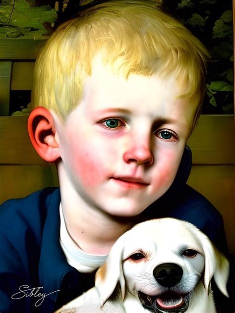 A Boy And His Dog Painting by J Sibley - Fine Art America