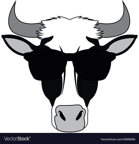 Image a cow wearing glasses Royalty Free Vector Image