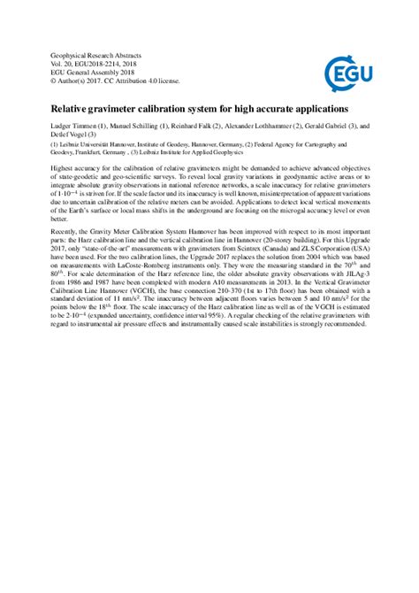 (PDF) Relative gravimeter calibration system for high accurate ...