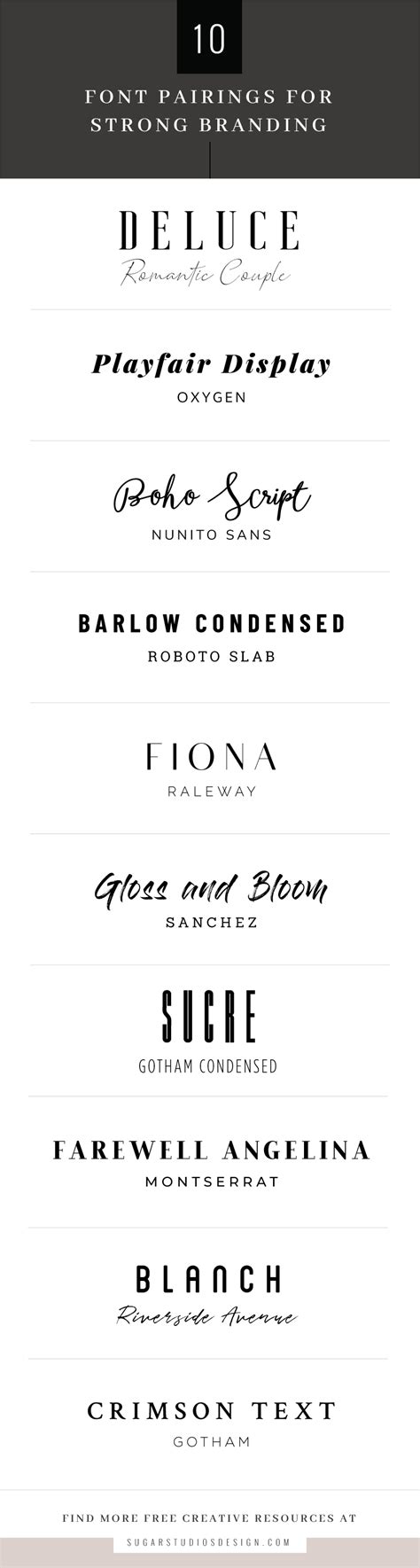 10 Font Pairings for Strong Branding - Sugar Studios Design