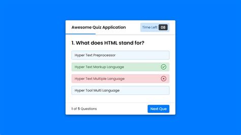 Create a Quiz App with Timer using HTML CSS & JavaScript