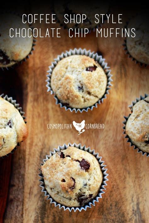 coffee shop style chocolate chip muffins
