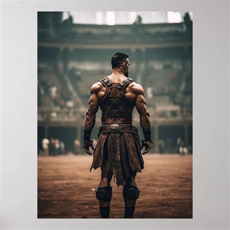 Powerful Gladiator in the Ancient Arena - Inspirin Poster | Zazzle