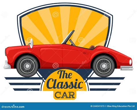 Classic Car Concept with Old Car Side View Stock Vector - Illustration of design, aged: 244241573