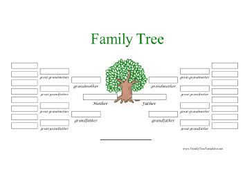 5 Generation Family Tree in Color Template | Family tree, Family tree ...