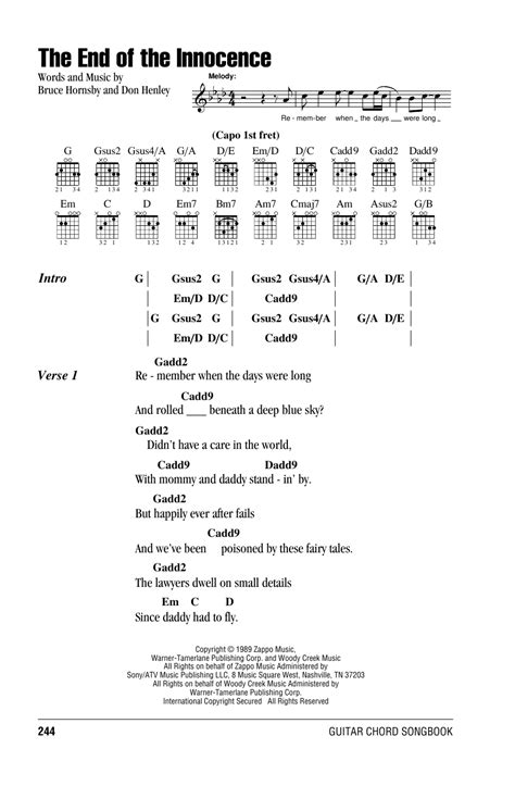 The End Of The Innocence by Don Henley - Guitar Chords/Lyrics - Guitar Instructor