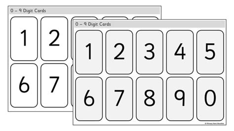 Digit cards 0-9 | Template – Primary Stars Education