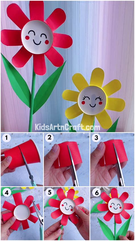 Simple To Make Paper Cup Flower Craft For Preschoolers - Kids Art & Craft