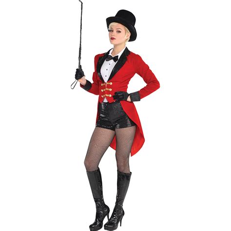 Suit Yourself Circus Ringmaster Costume for Adults, Includes a Bodysuit, a Red Jacket, and a ...