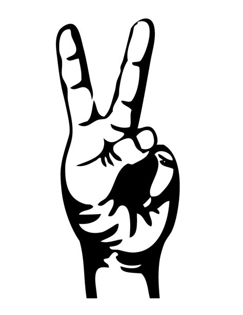 Peace Sign Fingers Two Finger Peace Sign Coloring - ClipArt Best - Coloring Home