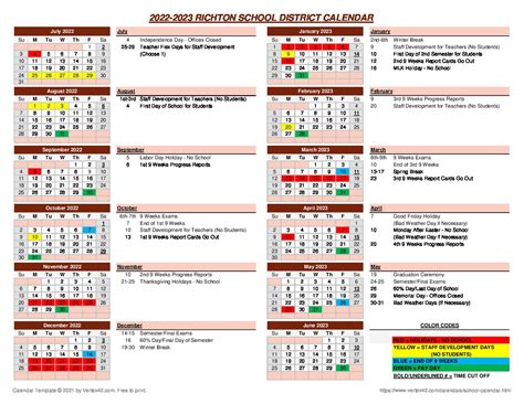 2022-2023 District Calendar for Richton Schools – Richton School District