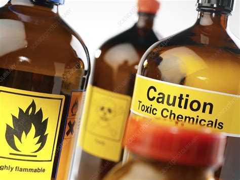 Hazardous chemicals - Stock Image - T167/0119 - Science Photo Library