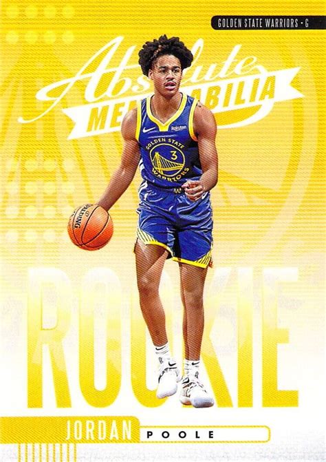 Jordan Poole RC 2019-20 Absolute Memorabilia Yellow Rookie Insert Card #25 GSW | eBay