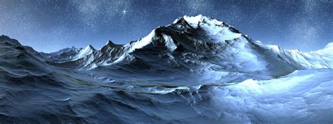 Star Snowy Mountain wallpaper | creative and fantasy | Wallpaper Better