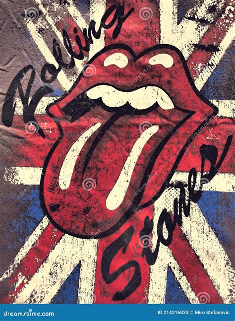 Logo De La Famosa Banda De Rock Rolling Stones Con Un Interesante Fondo Foto de archivo ...