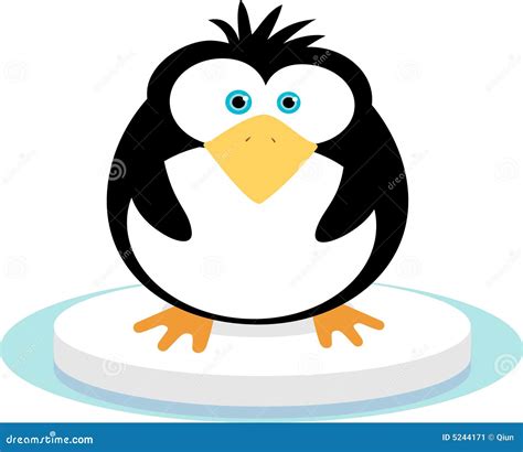 Penguin on Ice stock vector. Illustration of cute, cartoon - 5244171