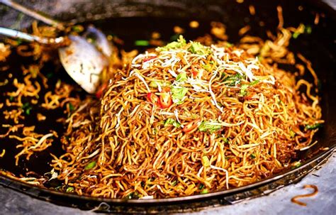 Fried Noodles in a Wok. Asian, Indian and Chinese Street Food Stock Photo - Image of color ...