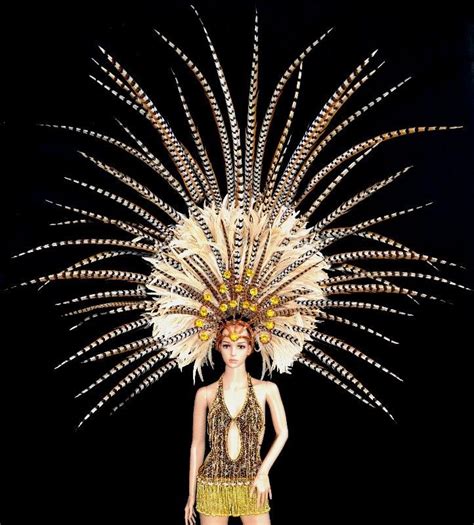 Aztec/ Mayan Queen Headdress Pheasant Costume | Feather headdress ...