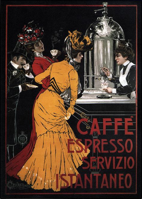 Caffe Espresso Servizio Istantaneo - Vintage Advertising Poster Mixed ...