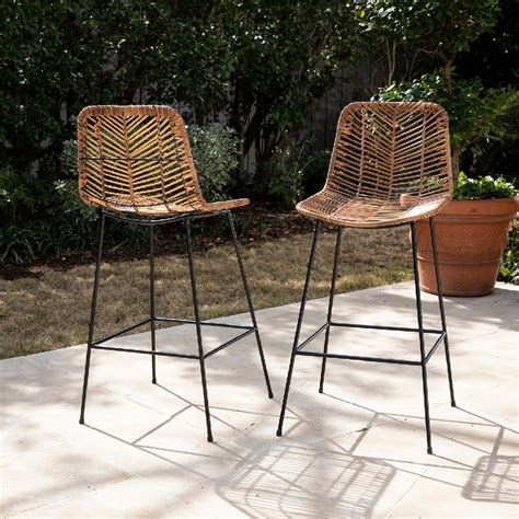 Ragalto All-Weather Rattan Counter-Height Outdoor Stools - 2pc Set - Southern Enterprises OD4524 ...