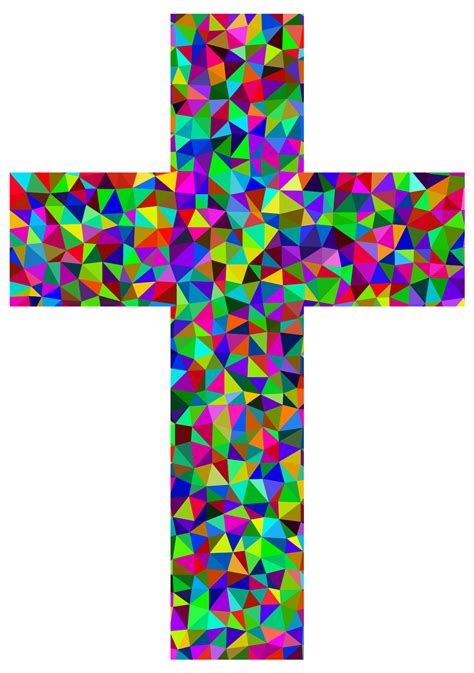 Download #00FF00 Prismatic Low Poly Cross SVG | FreePNGImg