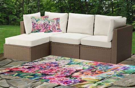 Custom Watercolor Floral Indoor / Outdoor Rug | YouCustomizeIt