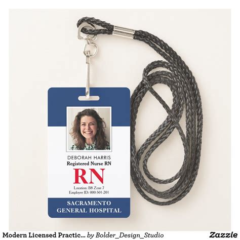 Modern Licensed Practical Nurse Photo ID Badge | Zazzle.ca | Nurse badge, Nursing accessories ...