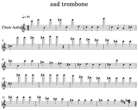 sad trombone - Sheet music for Choir Aahs