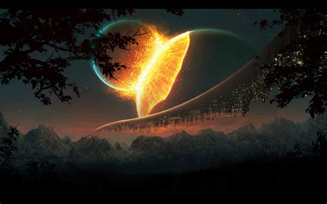 Planets colliding wallpaper | creative and fantasy | Wallpaper Better