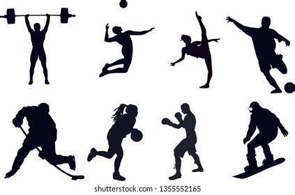 Silhouette Sport Vector Stock Vector (Royalty Free) 1355552165 | Shutterstock