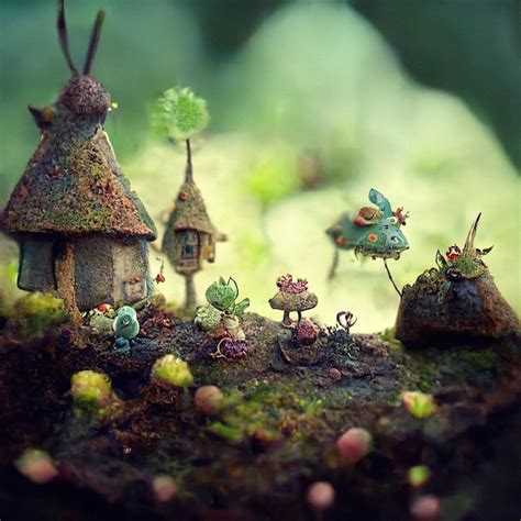 Premium Photo | Magical little houses in a fairy tail forest for small little creatures or ...