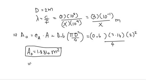 SOLVED: Consider a parabolic reflective antenna with a diameter of 2 m operating at X GHz, what ...