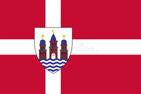 Flag of Copenhagen, Denmark Stock Vector - Illustration of kobenhavn, symbol: 170675131