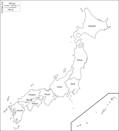 7 Accurate Printable Labeled And Blank Map Of Japan Cities Outline In ...